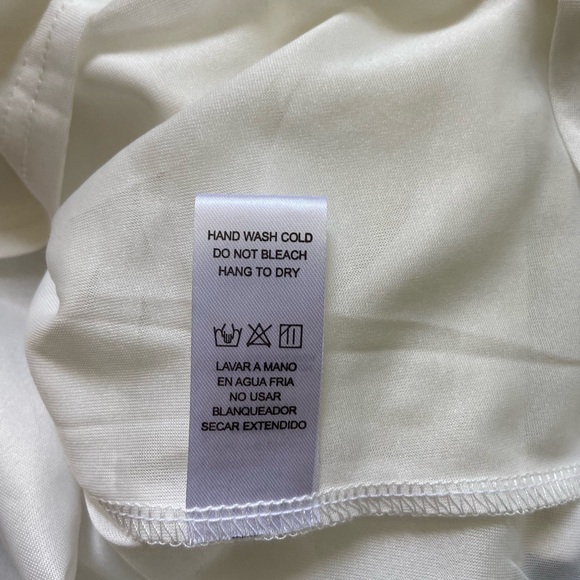 Cream Cold Shoulder Tie Back V Neck Blouse Size Medium - Picture 5 of 5